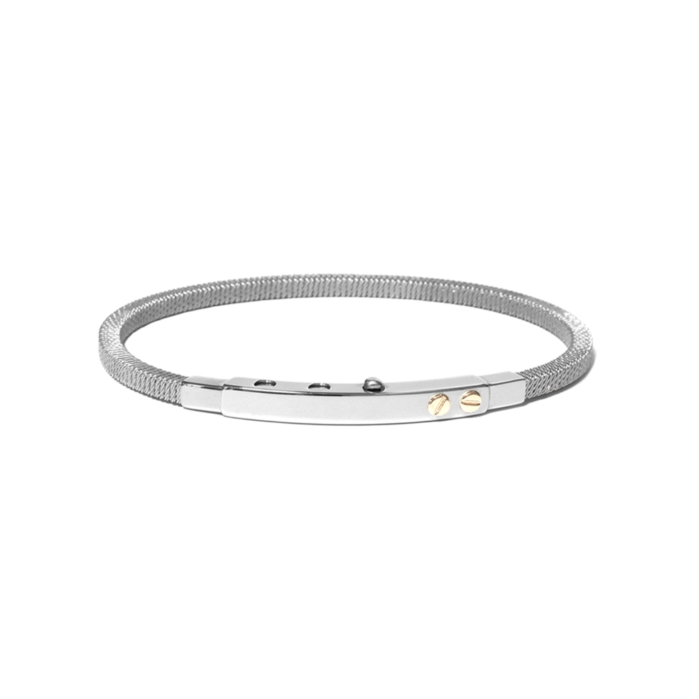 Bracciale Borsari Gioielli in acciaio 316L con viti in oro rosè 18KT