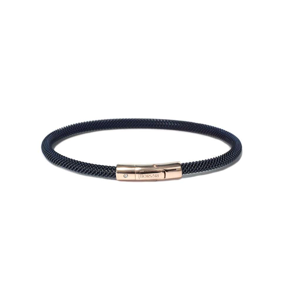 Bracciale Borsari Gioielli in argento e acciaio con diamante naturale