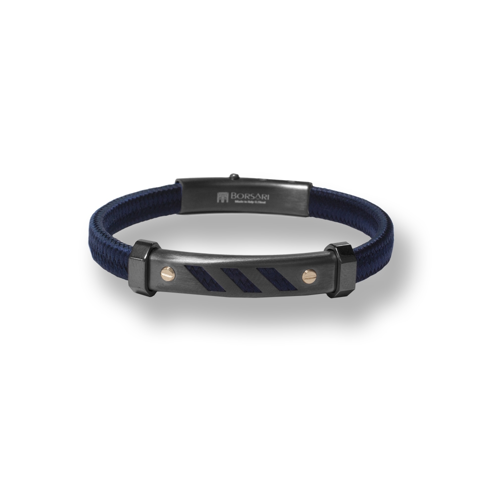 Bracciale Borsari Gioielli in corda nautica e viti in oro rosè 18KT