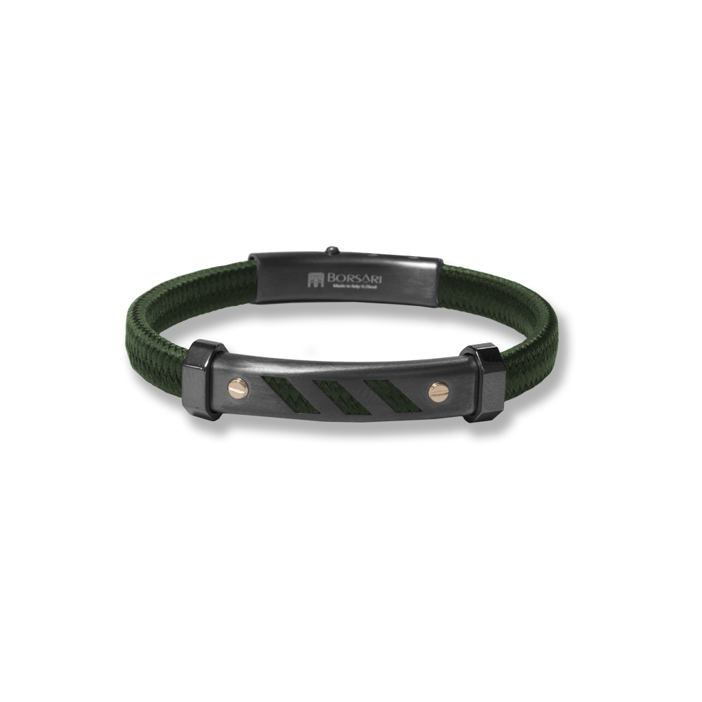 Bracciale Borsari Gioielli in corda nautica e viti in oro rosè 18KT