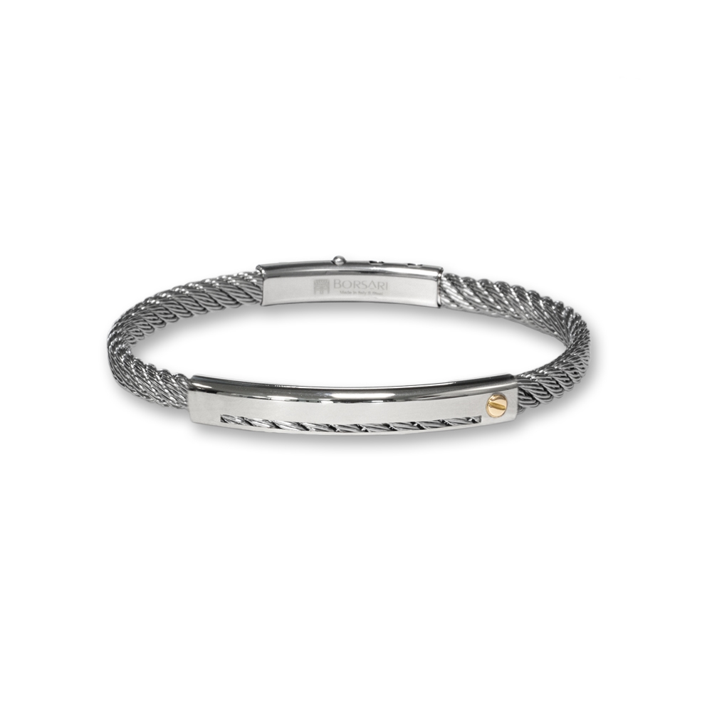 Bracciale Borsari Gioielli in acciaio 316L e vite in oro rosè 18KT