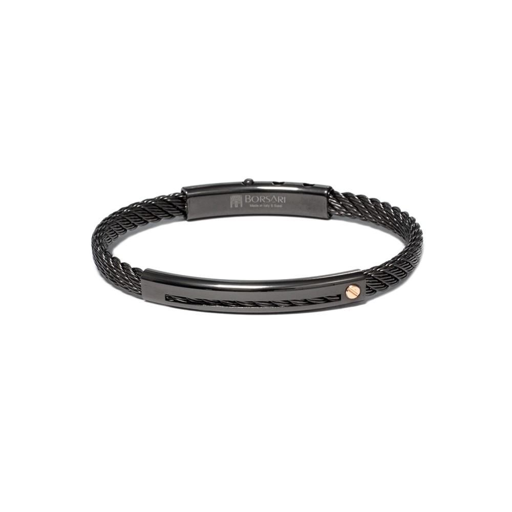 Bracciale Borsari Gioielli in acciaio 316L e vite in oro rosè 18KT