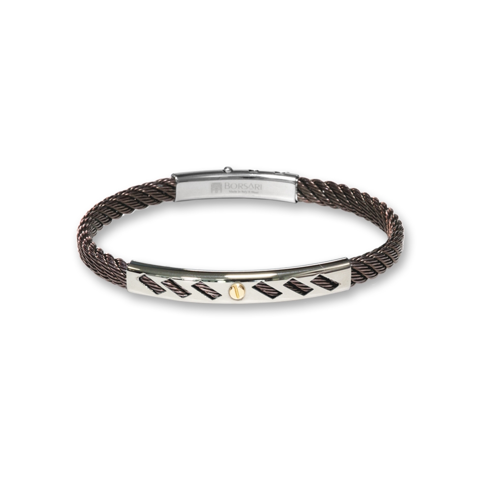Bracciale Borsari Gioielli in acciaio 316L e vite in oro rosè 18KT