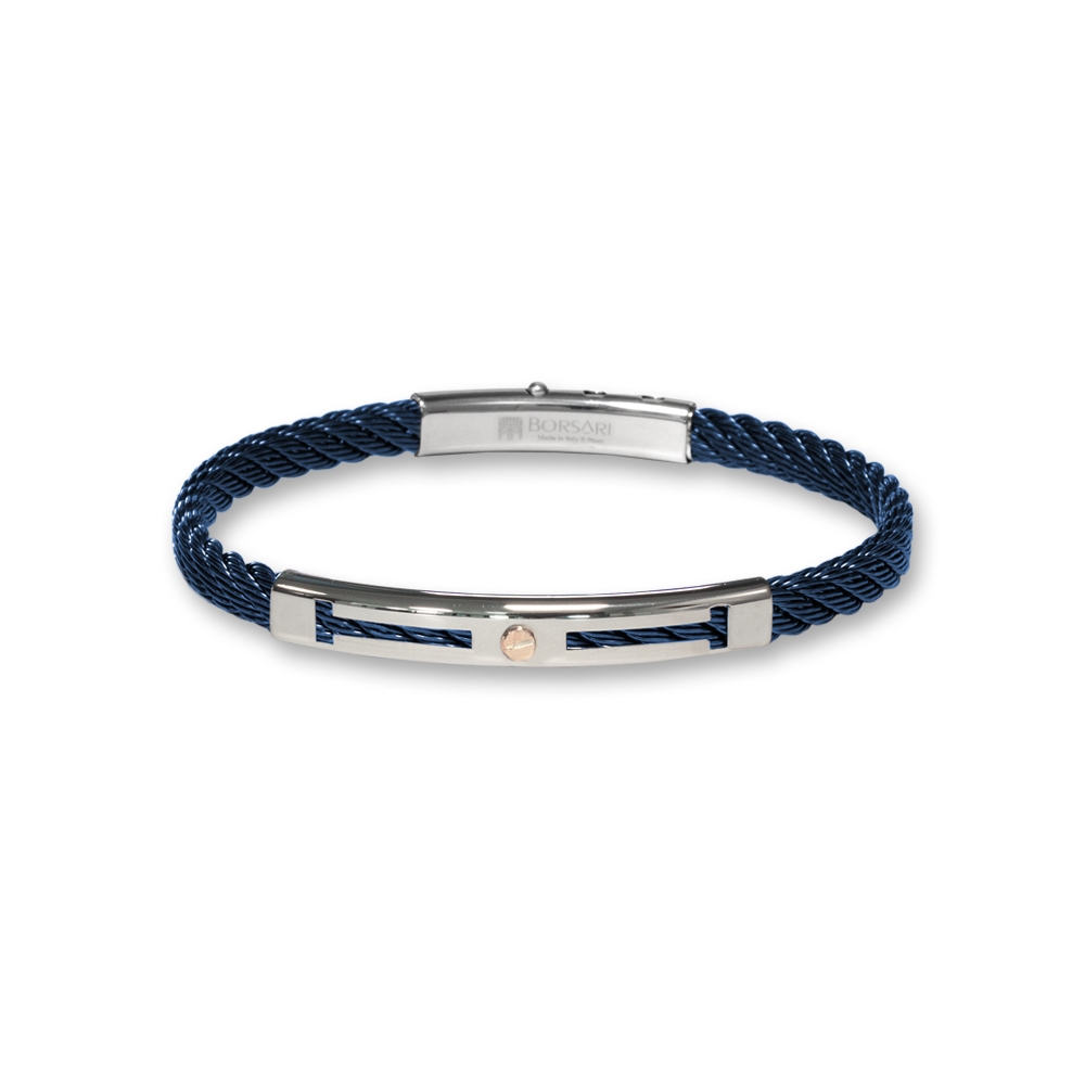 Bracciale Borsari Gioielli in acciaio 316L e vite in oro rosè 18KT