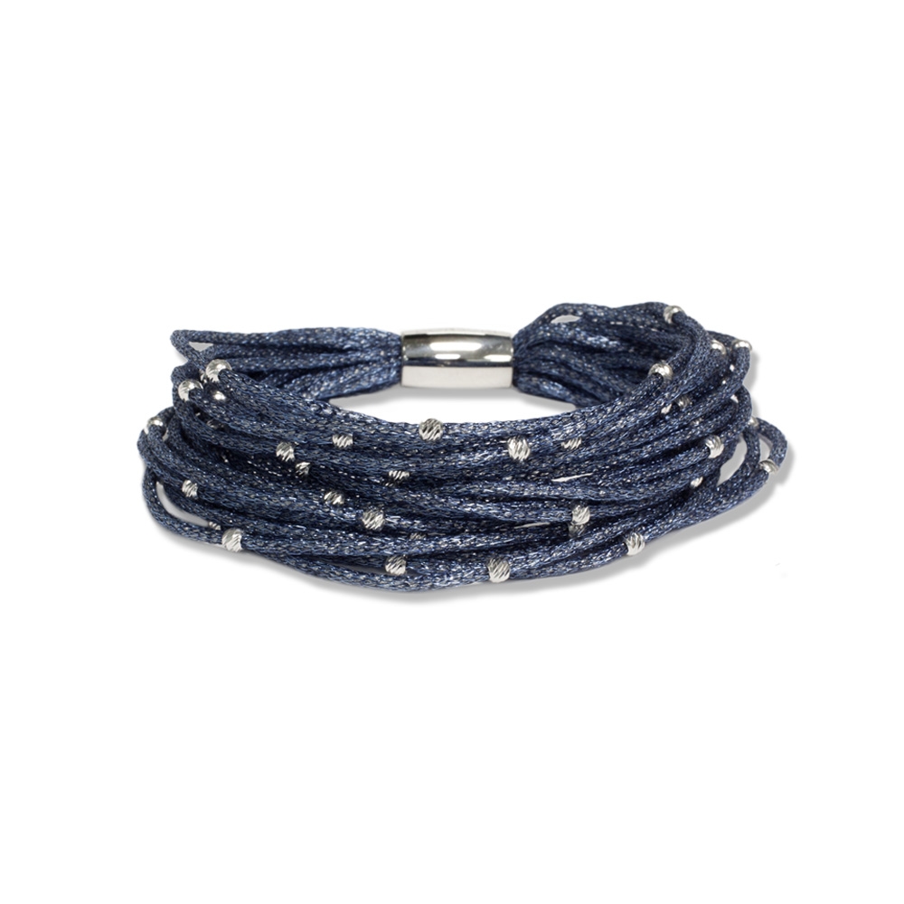 Bracciale Borsari Gioielli in argento e filato metallico smaltato