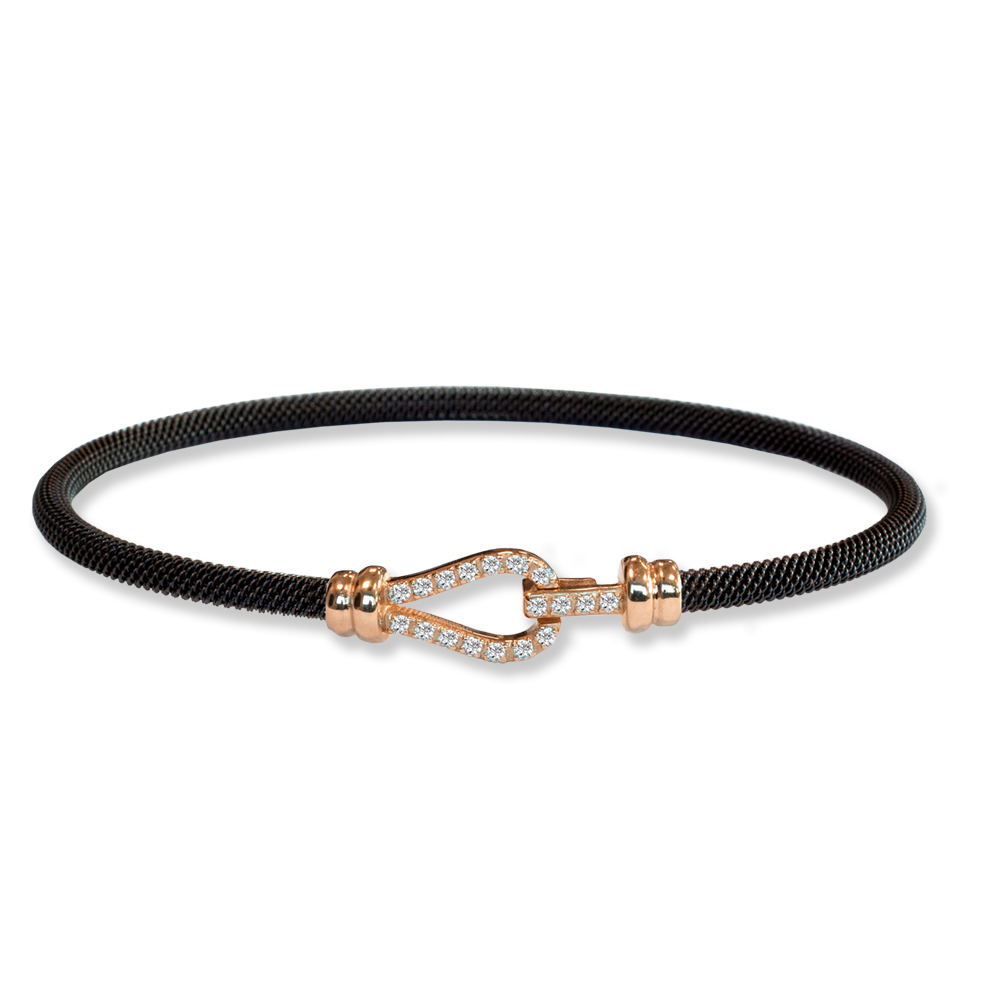 Bracciale Borsari Gioielli in acciaio e chiusura in oro 18KT