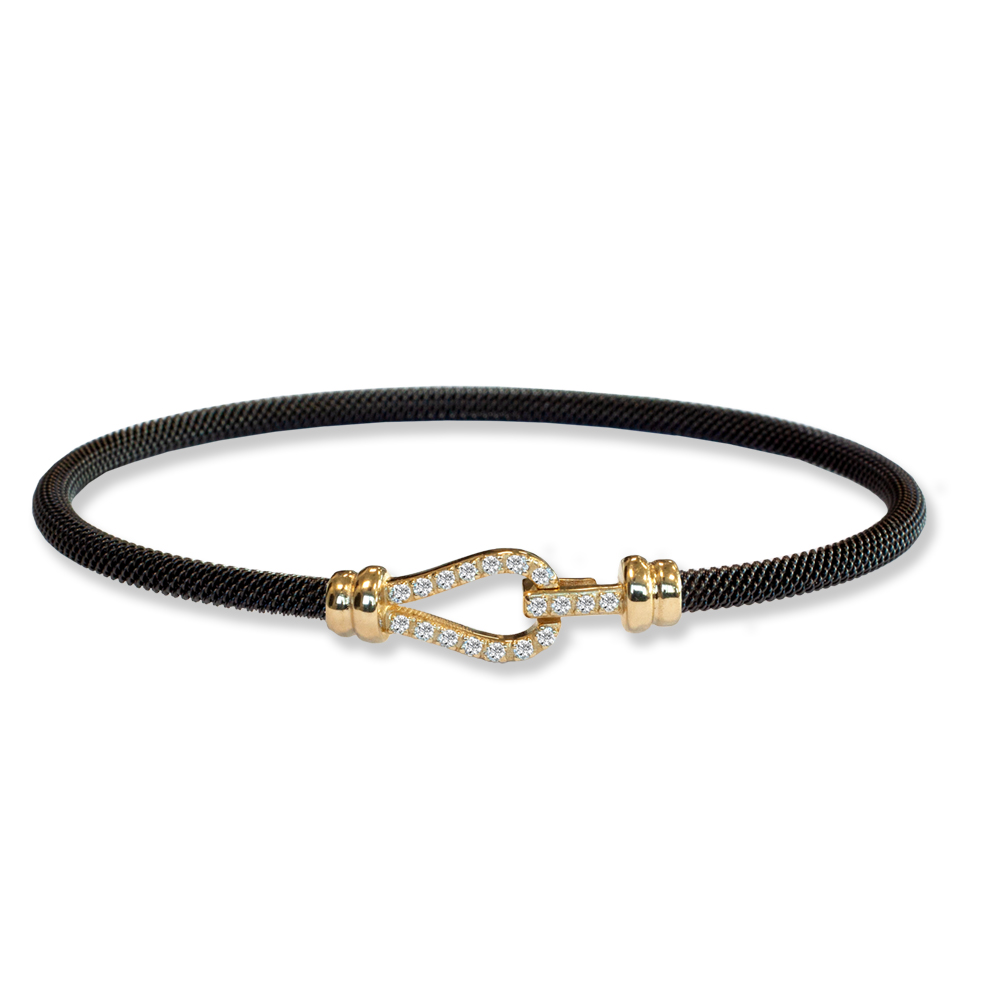 Bracciale Borsari Gioielli in acciaio e chiusura in oro 18KT