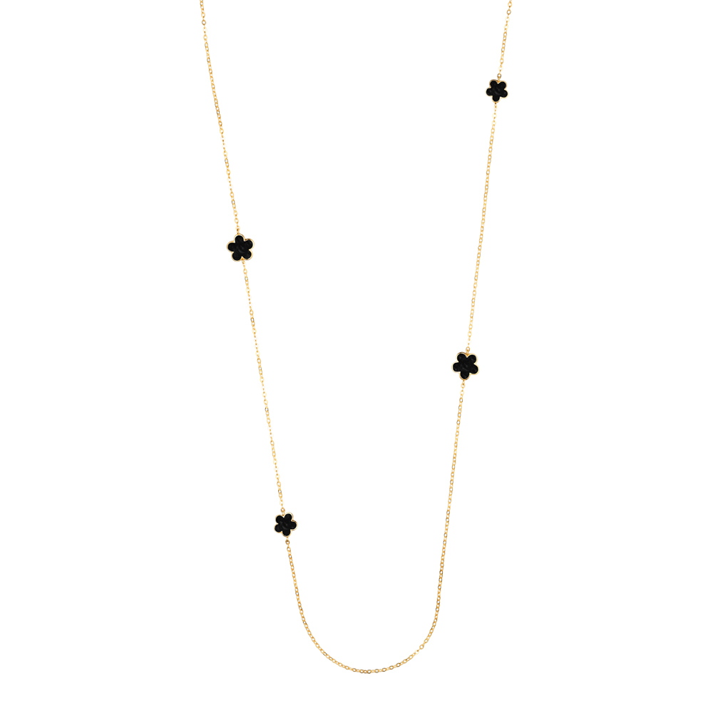 Collana Chanel Borsari Gioielli in argento 925% placcato oro giallo con smalti