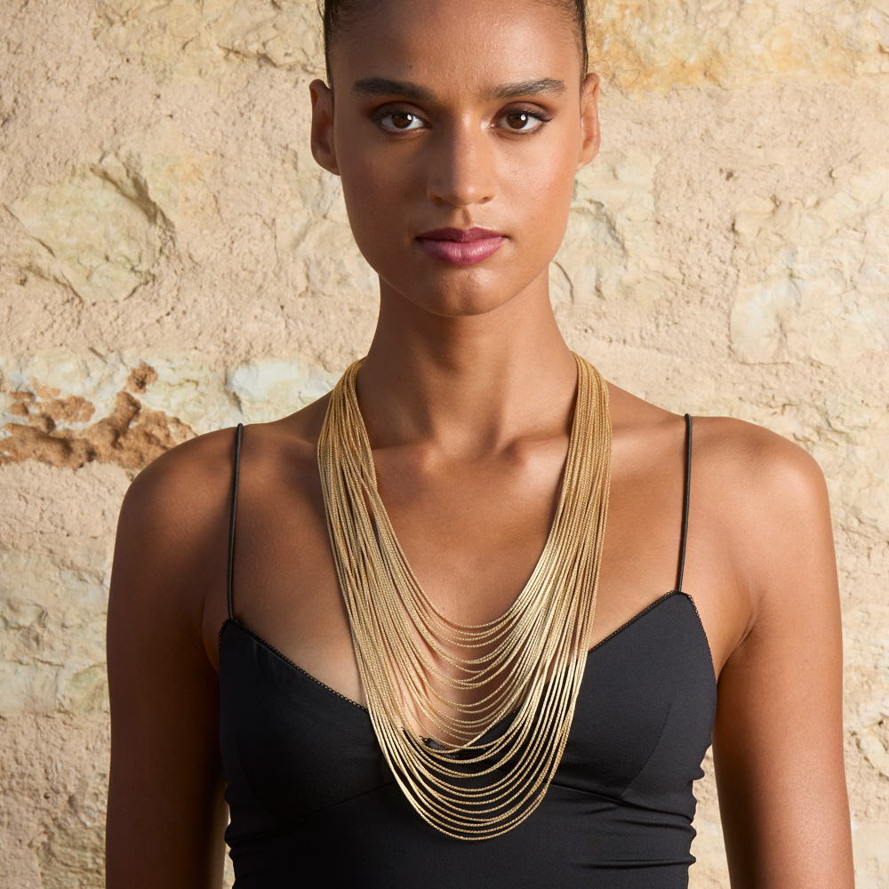 Collana scalare  Borsari Gioielli in filato metallico